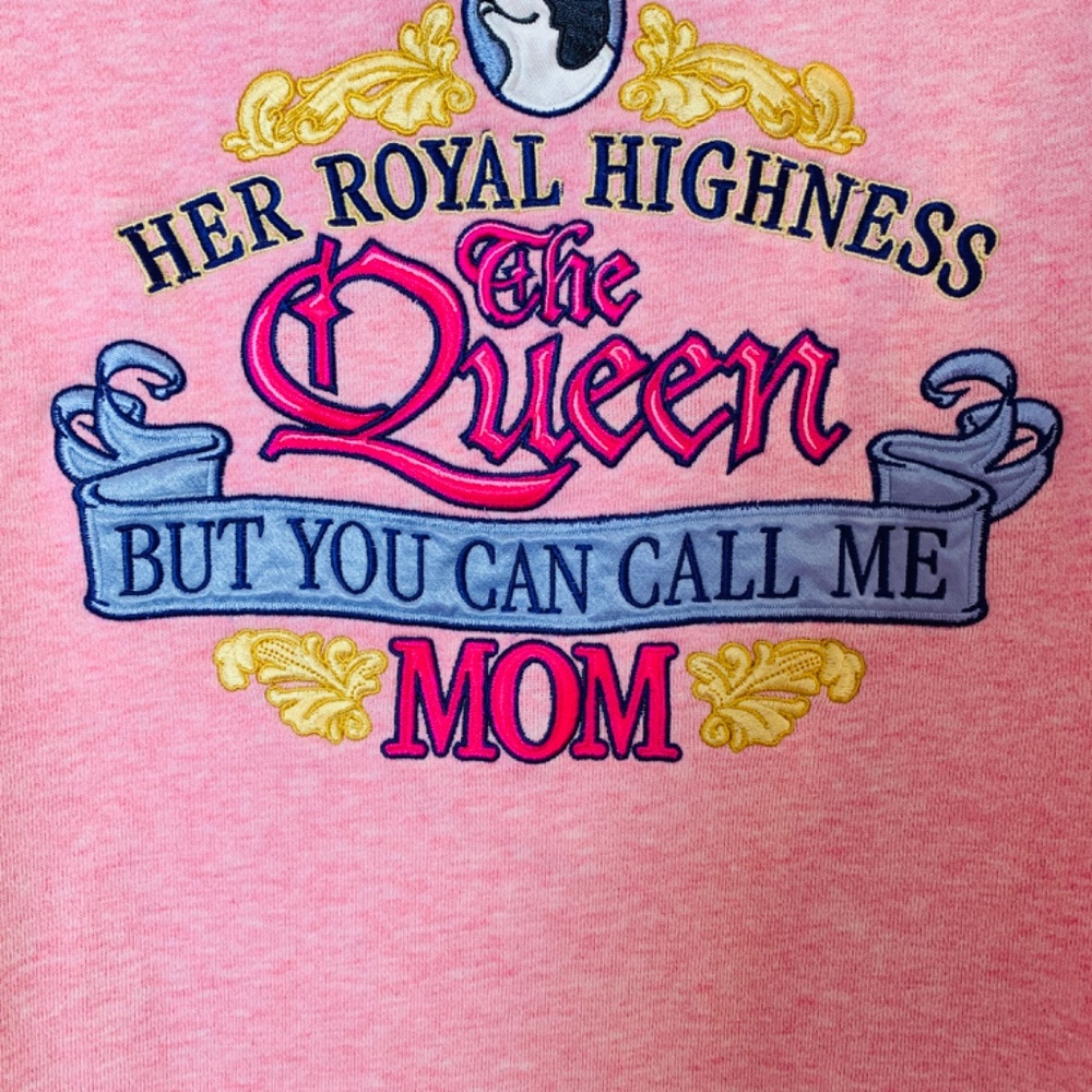 Big Dogs Sweatshirt Womens 1X Pink "Her Royal Highness" The Queen " Call Me Mom - Picture 7 of 11